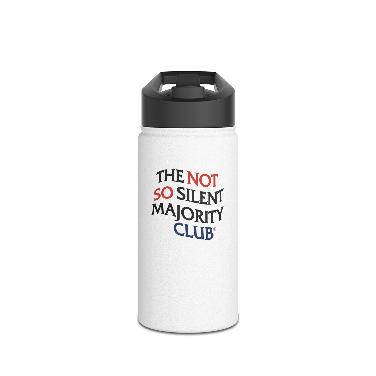 T.N.S.S.M.C. White Stainless Steel Water Bottle