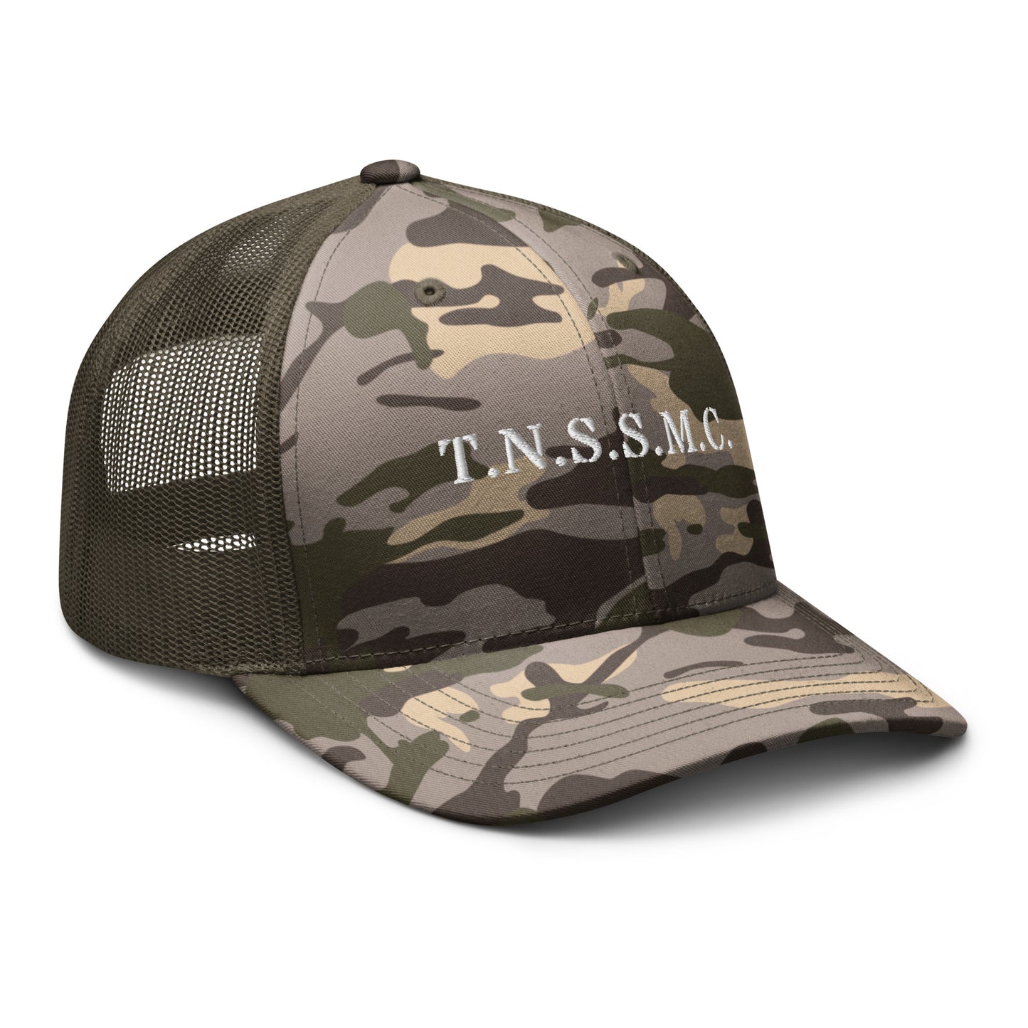 T.N.S.S.M.C. Embroidered Camouflage Trucker Hat