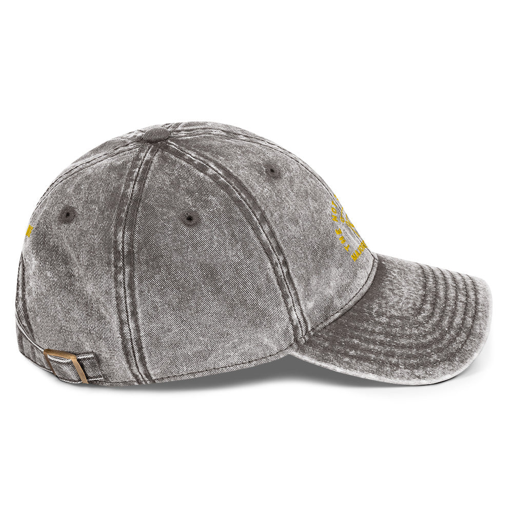 Vintage Not So Silent Embroidered Cap - Yellow Stitching