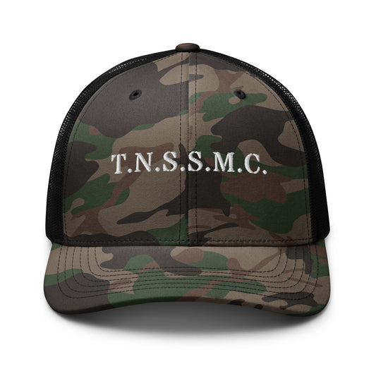 T.N.S.S.M.C. Embroidered Camouflage Trucker Hat