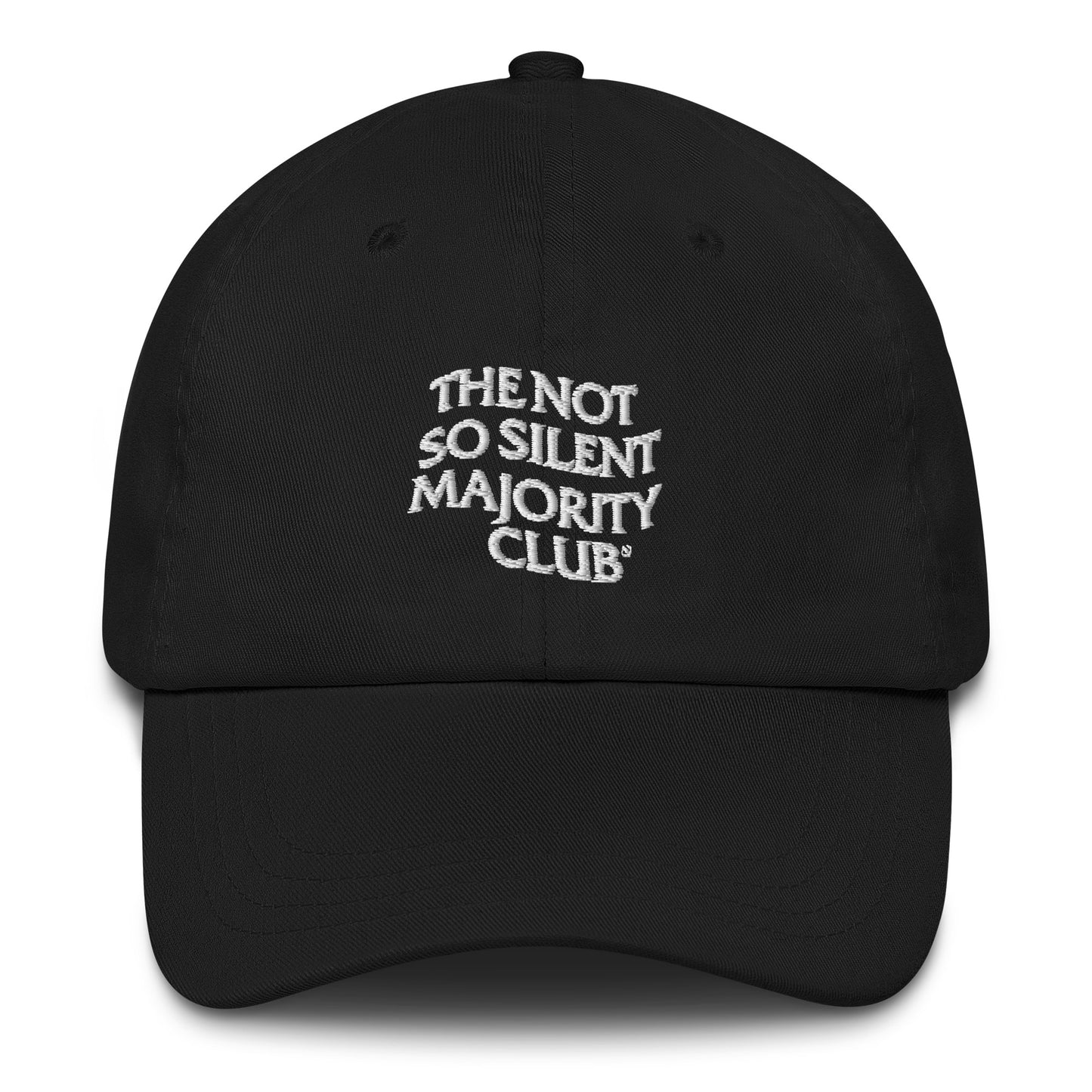 The Not So Silent Embroidered Dad Hat White Stitching