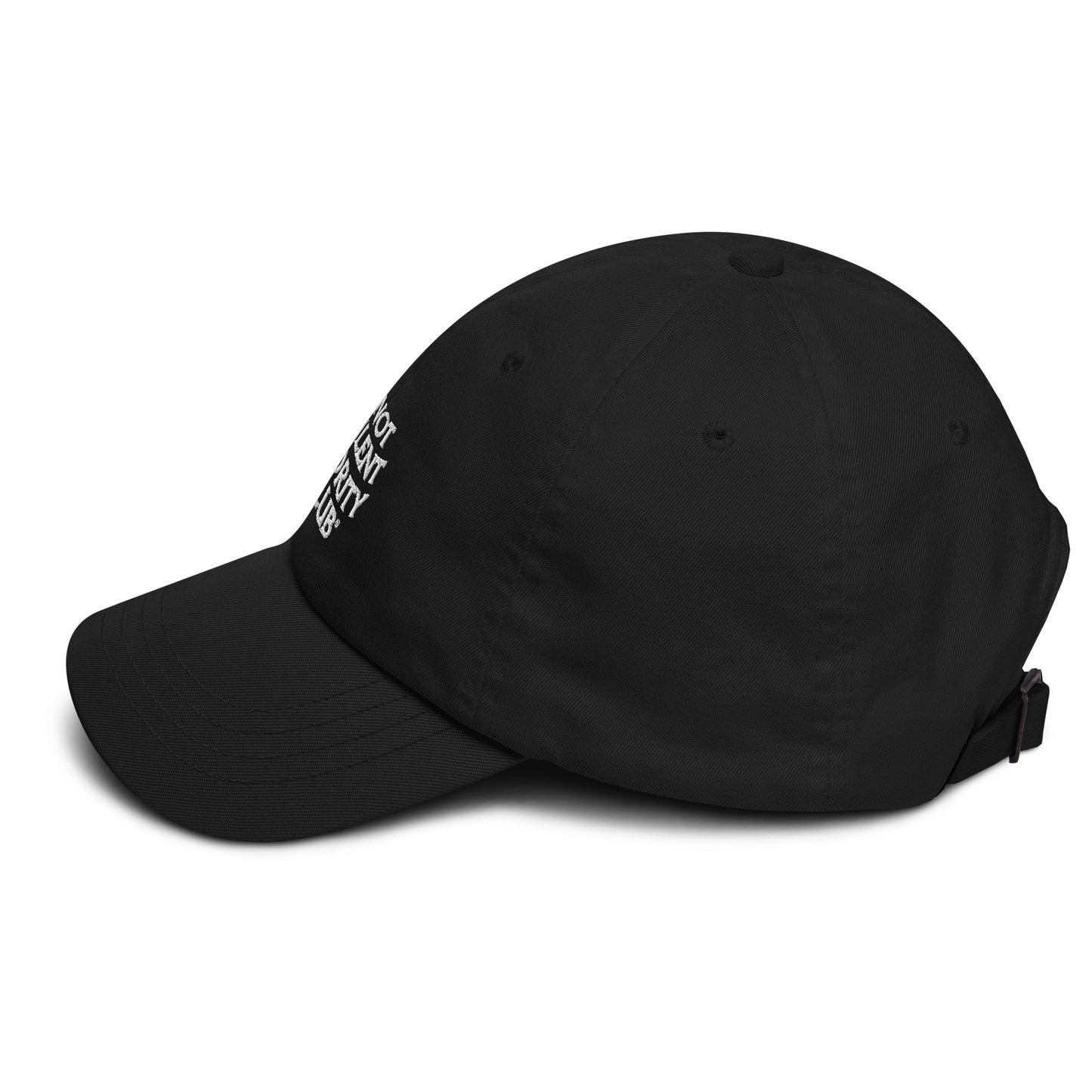 The Not So Silent Embroidered Dad Hat White Stitching