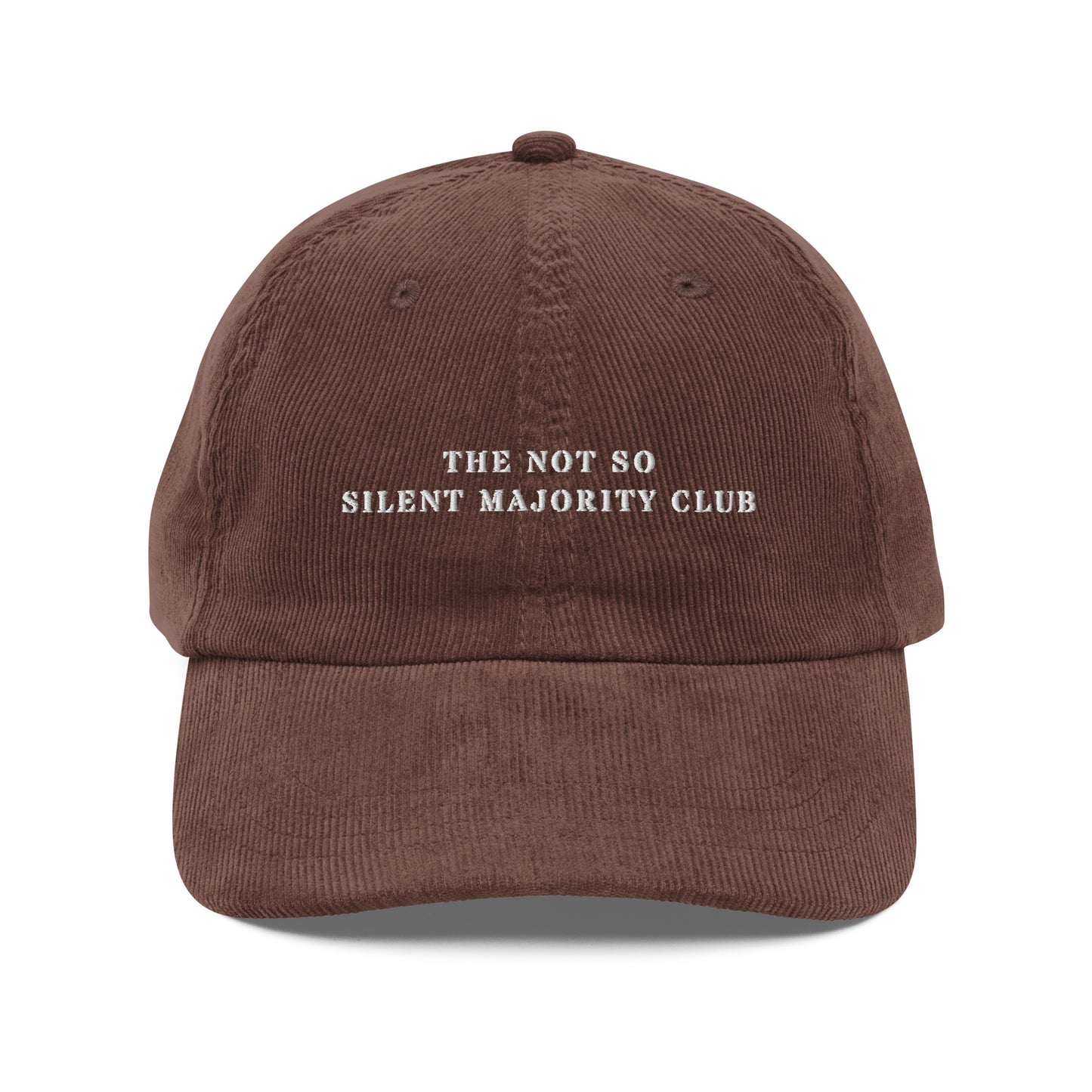 Vintage Corduroy Not So Silent Embroidered Cap